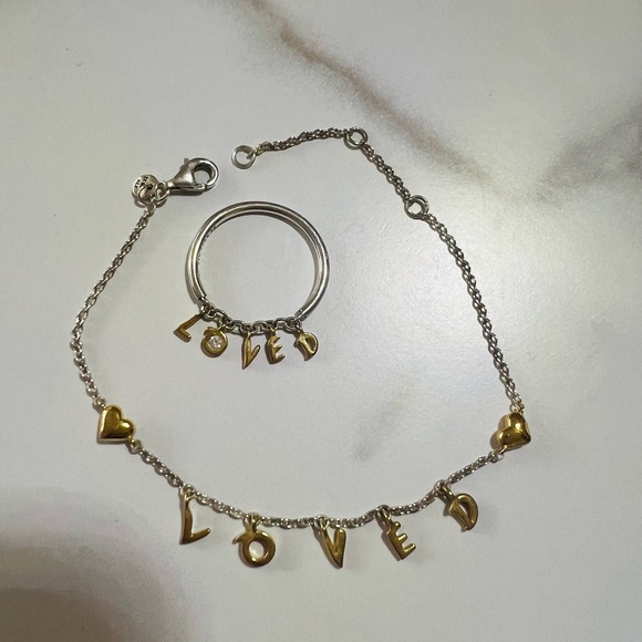 Pandora .925 Silver Loved bracelet and ring set like new!! - Picture 2 of 6